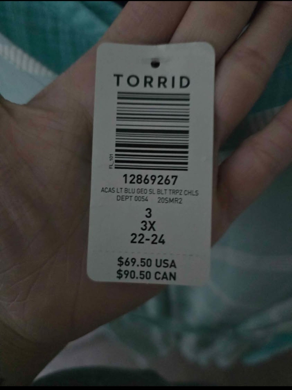 torrid Light Blue & White Printed Midi Dress with Waist Tie - Picture 4 of 4